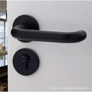 Localización de puerta de oxidación cerradura de puerta dividida en negro silencioso para el dormitorio cerradura de puerta interior Material de aluminio